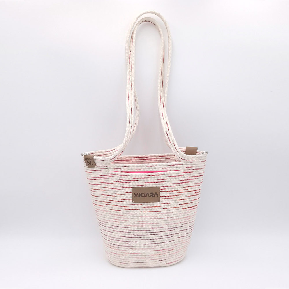Capazo Amelia- Natural Jaspeado Rosa