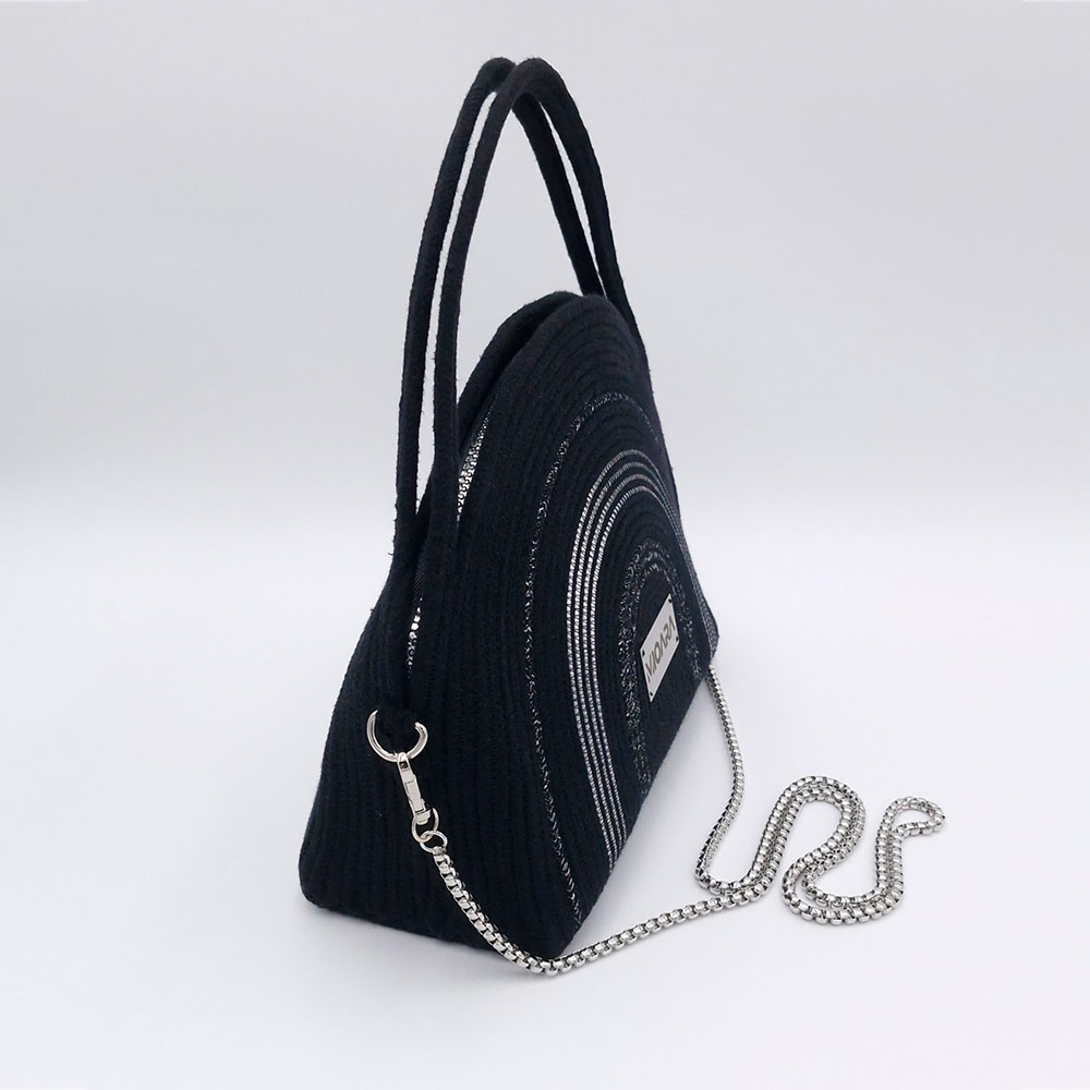 Bolso Amparo - Negro y Plateado - Imagen 4