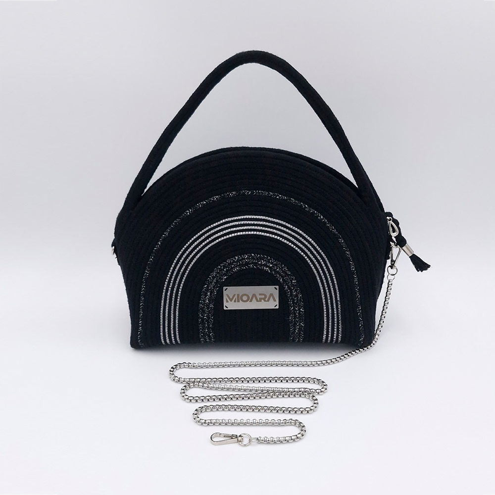 Bolso Amparo - Negro y Plateado - Imagen 5