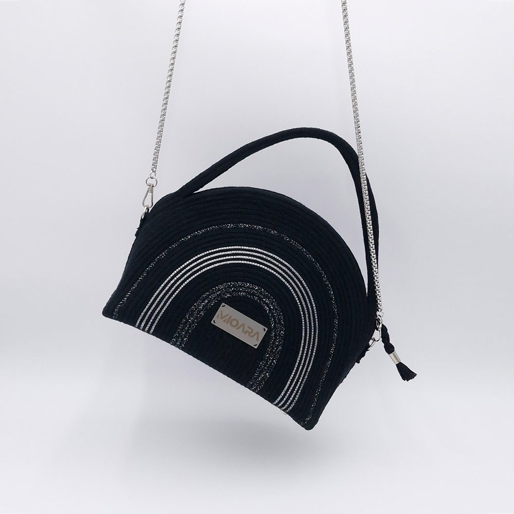 Bolso Amparo - Negro y Plateado - Imagen 2